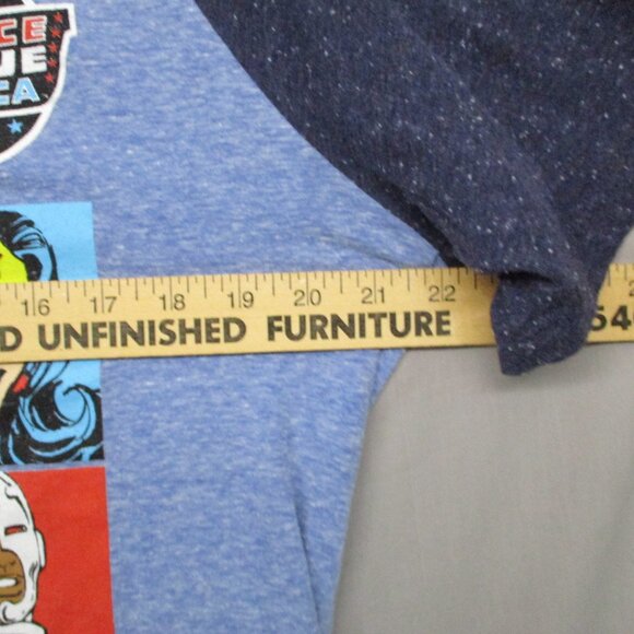 DC Comics Character Graphic Print Raglan Short Sleeve Blue Men Size | L - Picture 6 of 10